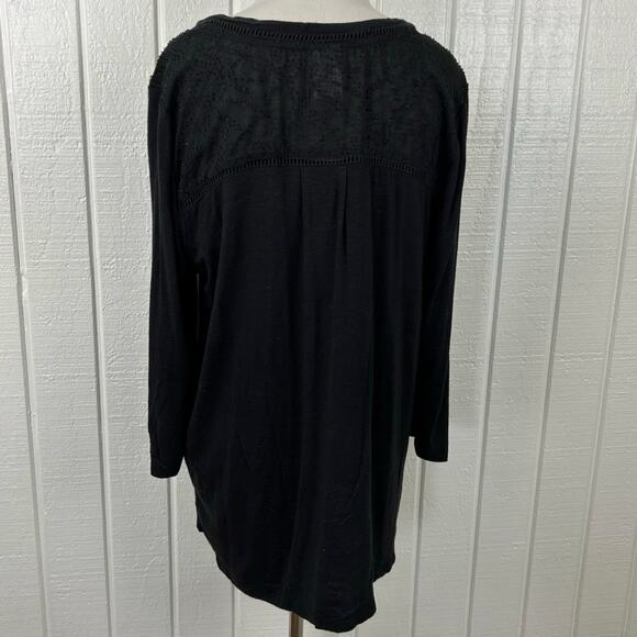 Dolan Anthropologie T-shirt Top Whimsy Goth Casual Women Black 3/4 Sleeve Large - Picture 6 of 9